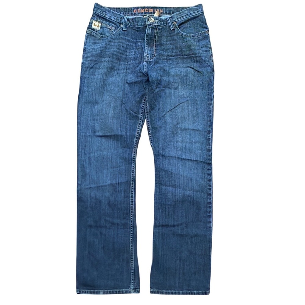 Cinch Ian Mens Slim Straight Leg Jeans Medium Wash Blue 32x32